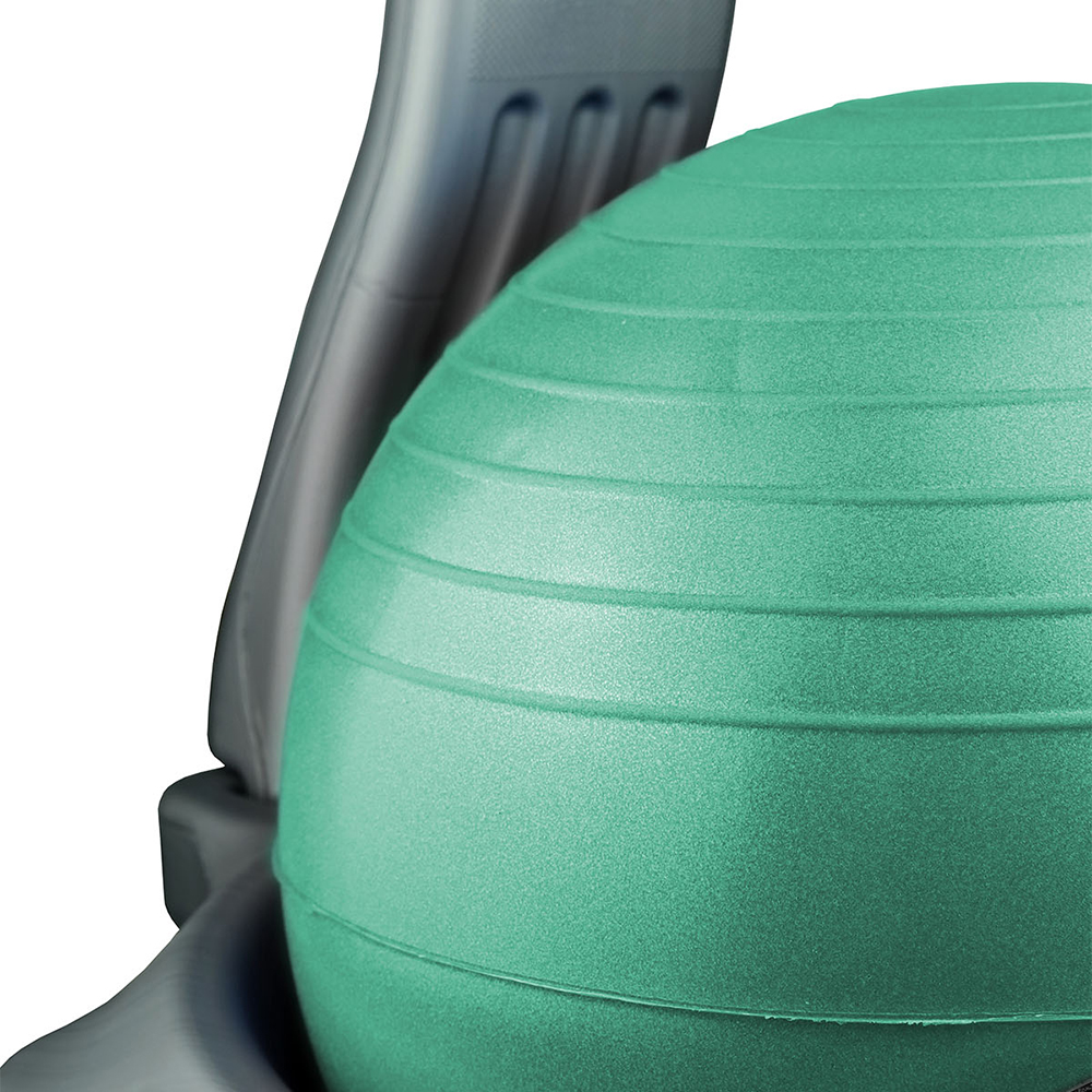 CanDo Plastic Mobile Ball Chair w/ Back - Green (15" Diameter)